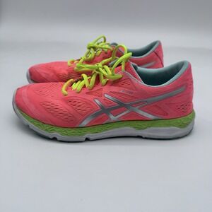 Asics Shoes Women 9.5 Low Top Lace Up Gym Orange Sneaker 33-FA Logo Run Cruise +